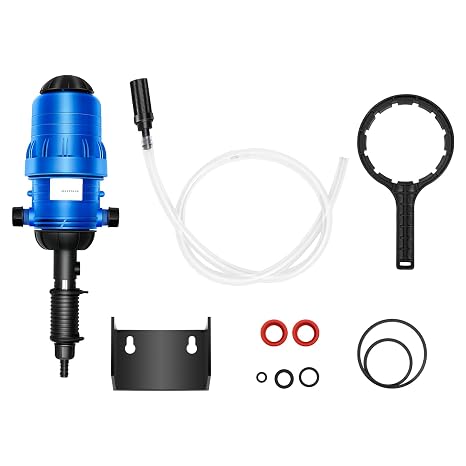 0.4%~4% Adjustable Fertilizer Injector, Chemical Liquid Doser Dispenser, Liquid Dosing Pump with 2.2~13 Gallons/H Flow Rate, Drip Irrigation Fertilizer Injector for Livestock