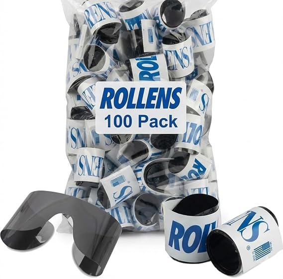 Rollens Post Mydriatic Roll Up Specs Disposable Wrap-Around Sunglasses w/ 100% UV Protection (100 Count) - Made in the USA