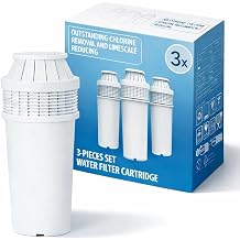 Premium Chlorine-Reduction Filter, Compatible with C4 & KT4008, Advanced 5-Media Filtration with PP Cotton + Coconut Carbon + Ion Resin + Alkaline Mineral Layer, 3-Pack