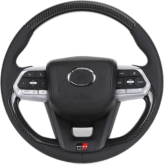 GR Style Half Leather Carbon Steering Wheel Compatible For Toyota Corolla Fortuner Wish Altis FJ Land Cruiser LC200 LC300 Vitz Chr Tacoma