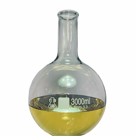 TN LAB 3L Flat Bottom Boiling Flask Thick Wall Borosilciate Glass 3000ml 3L