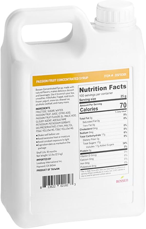 Passion Fruit Concentrated Syrup 64 fl. oz. WS-535SYPPSNFRT-NF