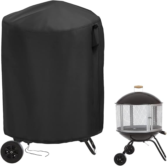 Fire Pit Cover Tall for Outdoor 28 Inch Round Fireplace with Wheels