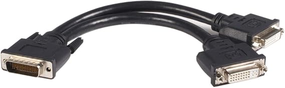DMS 59 to Dual DVI I - 8in - DMS 59 to 2x DVI - Y Cable - DVI Splitter Cable - Monitor Splitter Cable - DMS 59 Cable (DMSDVIDVI1),Black
