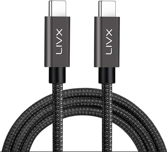 LivX Force 100W Type-C to Type-C USB 3.1 Gen2 10 Gbps 4k@60hz Hızlı Şarj Data ve Görüntü Aktarım Kablosu Örgülü GN (3 Metre)