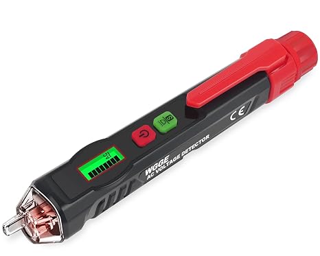 WGGE AC Voltage Tester,Non-Contact Voltage Tester, Dual Range 12-1000V/48-1000V with LCD Display, Buzzer Alarm, Flashlight and Live/Neutral Wire Detection