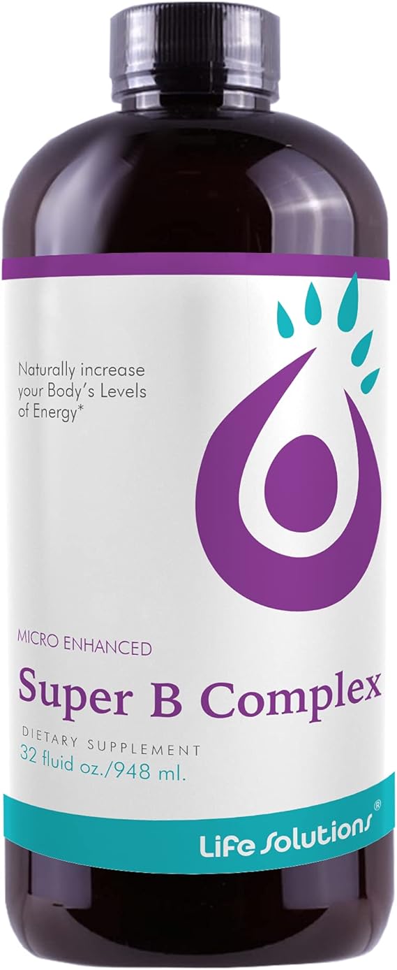 Life Solutions Liquid Super B Complex, 32oz | Naturally Increase Your Body's Levels of Energy