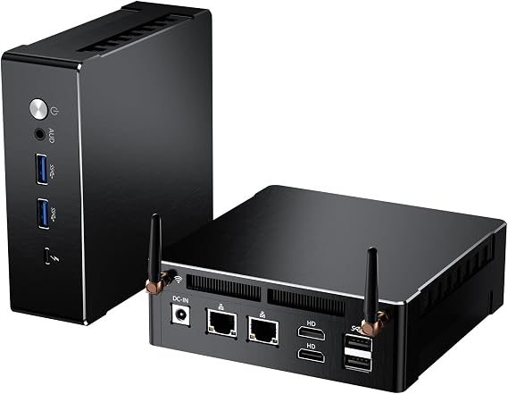 AI Mini Gaming PC with AMD Ryzen 7 7840HS Upto 5.1GHz, 64G DDR5 RAM, 2T PCIE4.0 SSD, Dual LAN, 2*HDMI, 1*USB-C, 4K Triple Display, Wi-Fi 6e, Radeon 780M Graphics, VESA, Windows 11 Pro