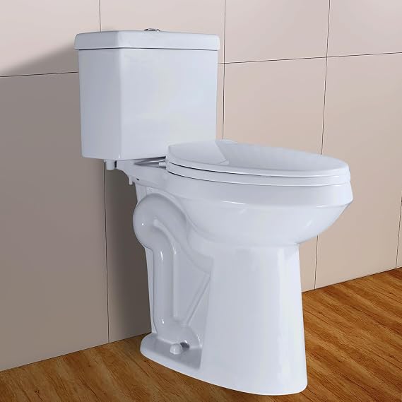Two Piece Tall Toilet, 21-Inch Bowl, Dual Flush, White