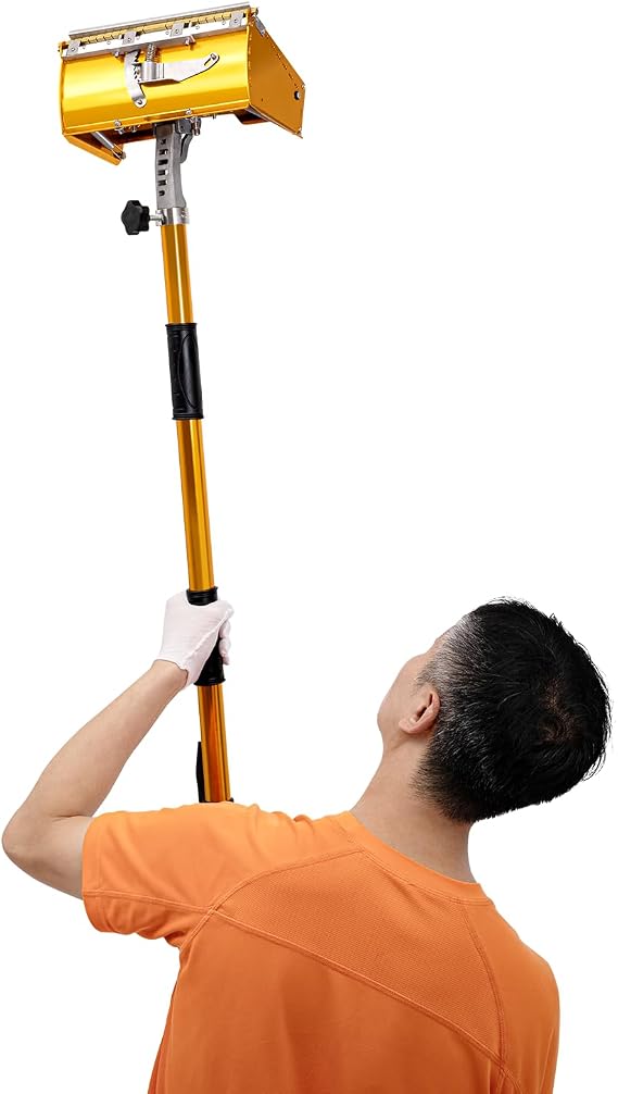 10 Drywall Flat Box Professional Drywall Flat Finishing Box with 35-59 Extendable Handle Wide Quick Clean with Aluminum Box Mudding Tools