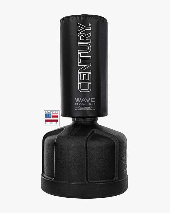 Century Original Wavemaster Freestanding Punching Bag with Base, Commercial Grade, Adjustable Height 47" to 68", Adult Boxing, Kickboxing & MMA Training, Black