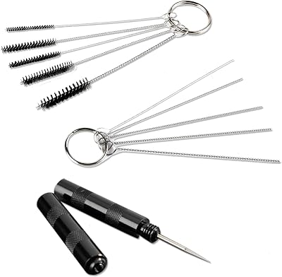 SAGUD Airbrush Painting Cleaning Tools Kit, Air Brush Accessories Spray Gun Cleaner Wash Needle with Nozzle Spanner Wrench and Stainless Steel Brushes Set