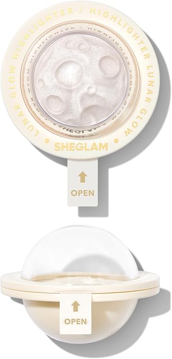 SHEGLAM Lunar Glow Multichrome Glitter Shimmer Highlighter Face Eye & Body Illuminator, Silky Creamy Formula-Vanilla Frost
