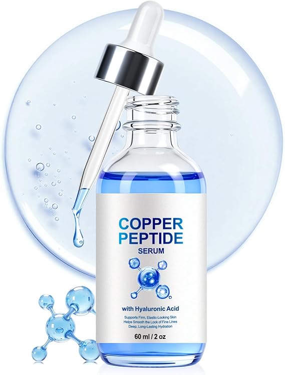 GHK-CU Copper Peptides Serum for Face Anti Aging Collagen Booster, Anti-Aging Serum for reducing Fine Lines and Skin Elasticity, Deep Hydration, 60ml