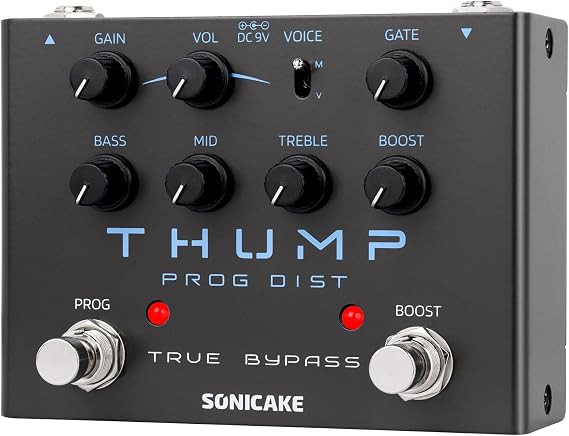 SONICAKE High-Gain Distortion Guitar Pedal Three-band EQ Two Tone Modes