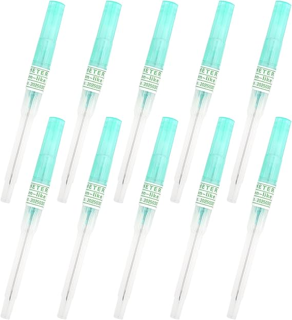 10 Pieces Piercing Needles, 18G Catheter Needles, Catheter Piercing Needles, Stainless Steel, for Ear, Lip, Nose, Tongue, Belly, Nipple
