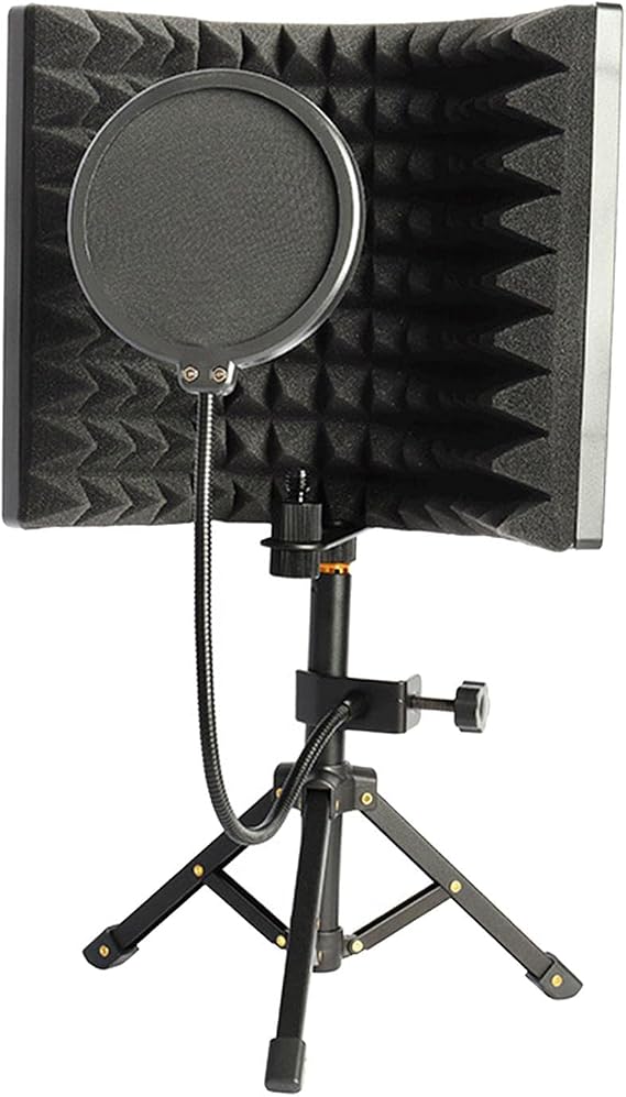 Microphone Isolation Screen with Tripod Stand Pops' Filter for Podcasts Vocals