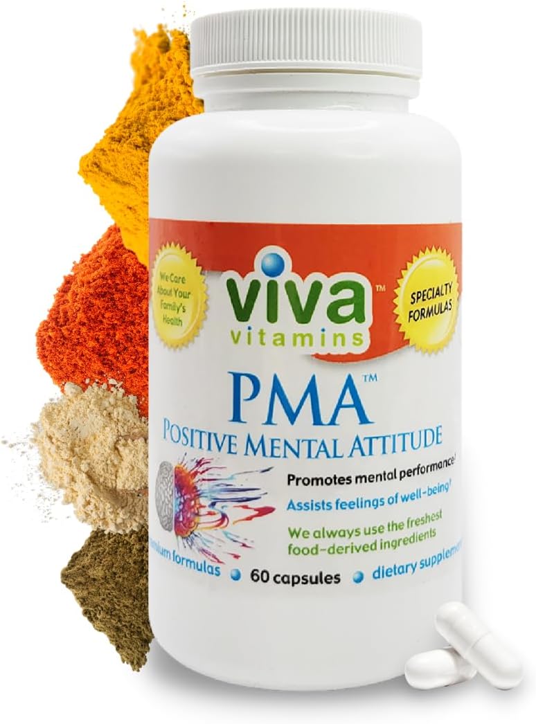 PMA Positive Mental Attitude - Mood Support Supplement - Mood Pills - Mood Enhancer Sync Cable - Supplement for Good Mood - 60 caps