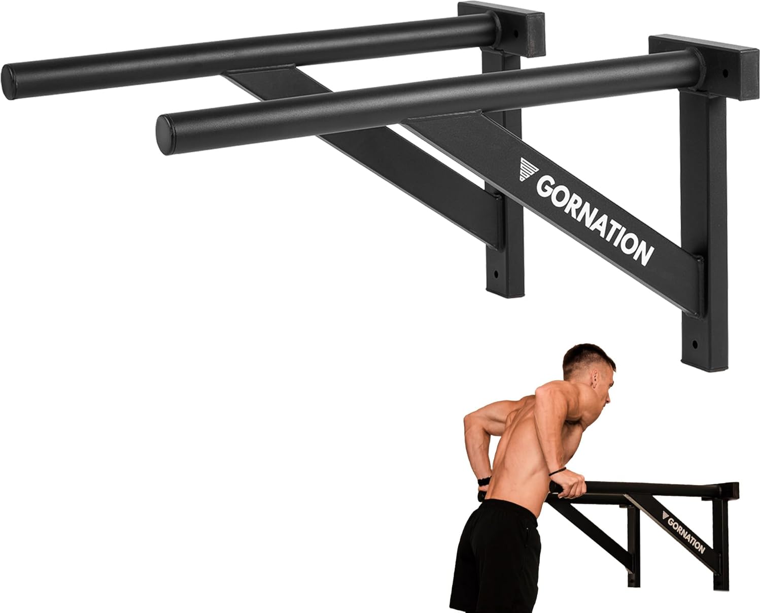 GORNATION Parallel Wall Dips Bars Dip Station Wall Mounted Calisthenics Home Gym Strength Training Equipment Home Gym Indoor/Outdoor