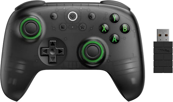 8BitDo Ultimate 2C Wireless Controller for Windows PC and Android, 1000Hz Polling Rate, Hole Effect Joystick and Hole Trigger, Remapable L4/R4 Bumper Transparent Black