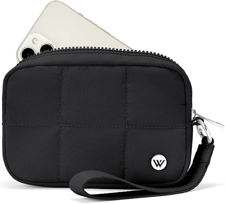 WESTBRONCO Puffer Wristlet Wallets for Women Nylon Wallet with Zipper Quilted Purse for Travel Credit Card Holder Phone