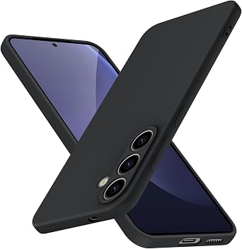 for Samsung Galaxy S25 Plus Case Liquid Silicone,Full Body Protective,Soft Shockproof Anti Scratch Case for Samsung Galaxy S25 Plus Phone case Slim Fit Durable Black JUS01-190