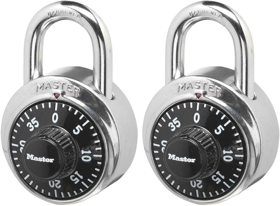 Master Lock 1500T Soyunma Kilidi Kombinasyon Asma Kilit, 2li Paket, Siyah