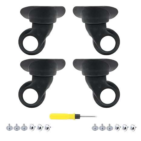 2 Pair Replacement Wheels for Luggage 360° Swivel Dual Suitcase Casters 1.22 x 1.06in W024