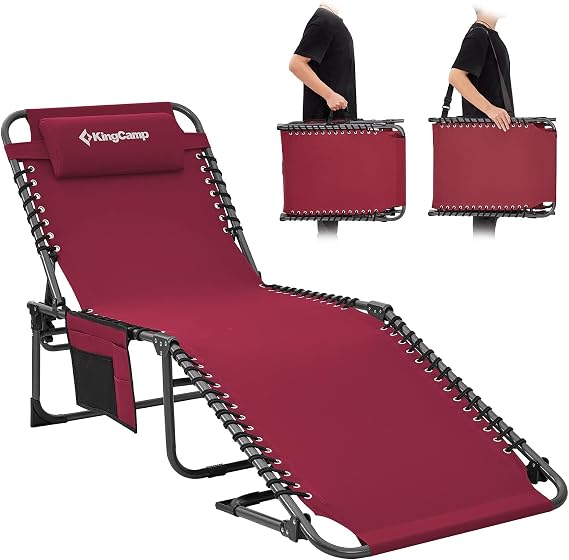 KingCamp Lounge Chair Outdoor, Wine