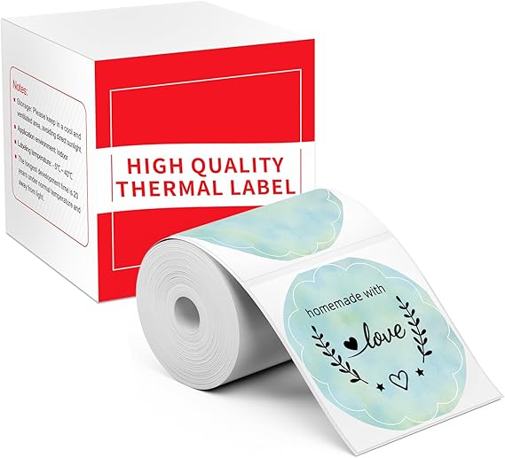 M110 Label Compatible with M100M110M120M260M220M150M421241BT243BT, 1.96 x 1.9650x50 mm, Thermal Round Gradient Color Paper for LogoThank You LabelSmall Business,140 LabelsRoll