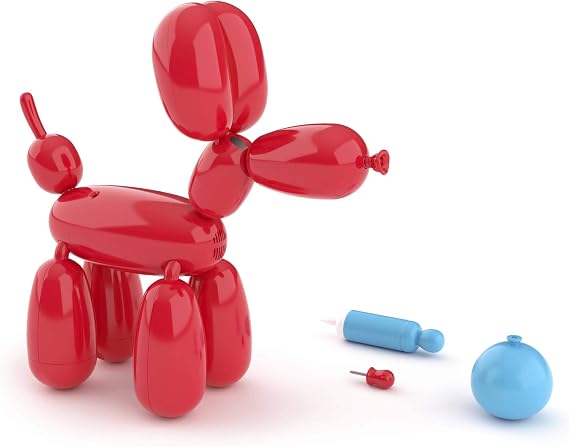 Squeakee - The Balloon Dog Interactive Balloon Pet with 60 Sounds and Movements, Includes Pump and Toy Pin (Famous QUA0000)