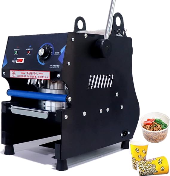 JIAWANSHUN Manual Cup Sealing Machine Cup Sealer Large Diameter Bowl Sealer Sealing Machine For Cup Caliber 115mm-120mm Height Below 175mm (110 Volt)