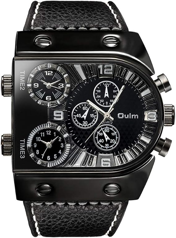 Oulm Men's Steampunk Skeleton Automatic Mechanical Alloy Stainless Steel Leather Watch CH164