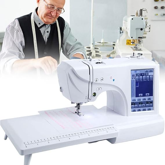 Electric Embroidery Sewing Machine, 7" Color Touch Screen + LED Lighting, 2 Different Embroidery Frame, U Disk Import Pattern, Automatic Threading/Trimming, Automatic Sewing Machine