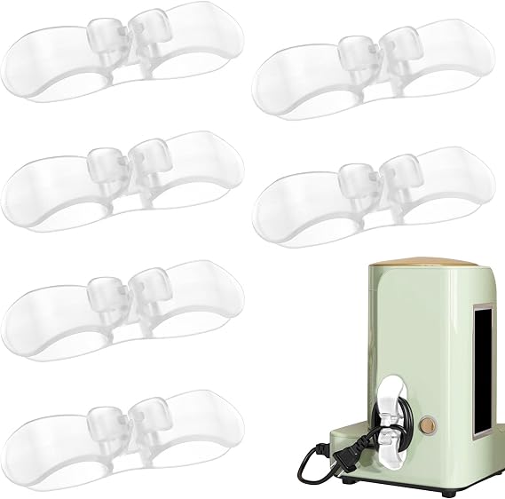 Ouligay 6PCS Clear Appliance Cord Organizer for Appliances, Kitchen Appliance Cord Wrap Stick on Cords Holder for Pressure Cooker, Coffee Maker, Air Fryer, Toaster and Blender