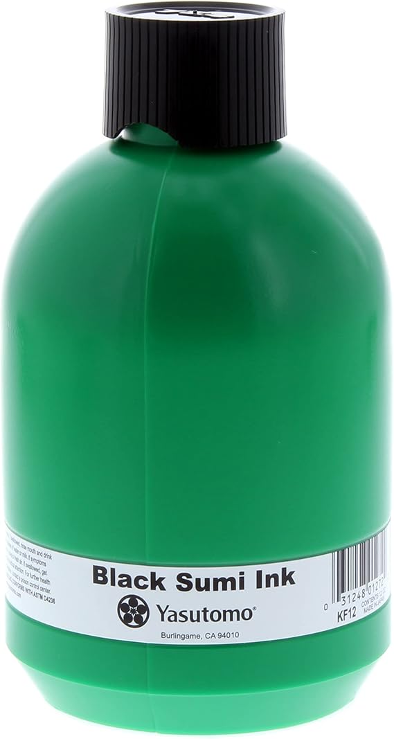 Yasutomo Black Sumi Ink (Bokuju) 12 oz.