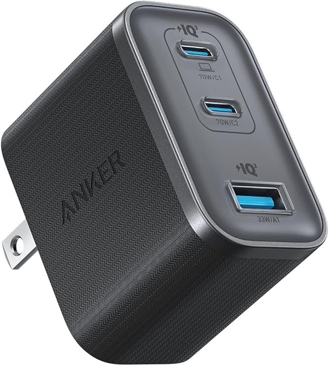 Anker Nano Charger 70W, 3 Ports ブラック