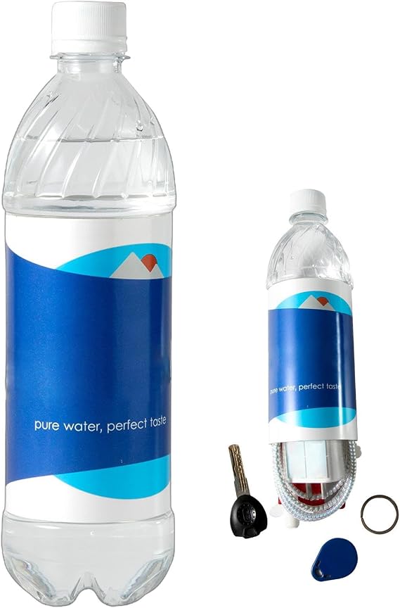 Diversion Water Bottle - Secret Safe Storage Container for Money, Keys - Transparent Stash Design for Traveling, Camping, Hiking