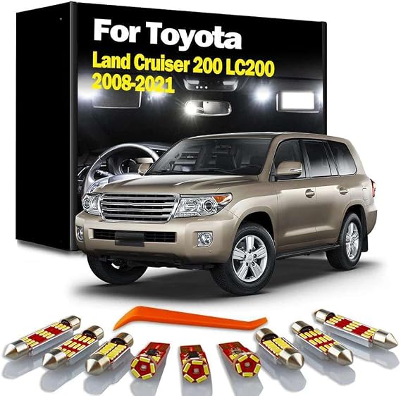 16Pcs LED Interior Map Dome Luggage Plate Light Kit, for Land Cruiser 200 LC200 2008-2020 2021 Car Accessories