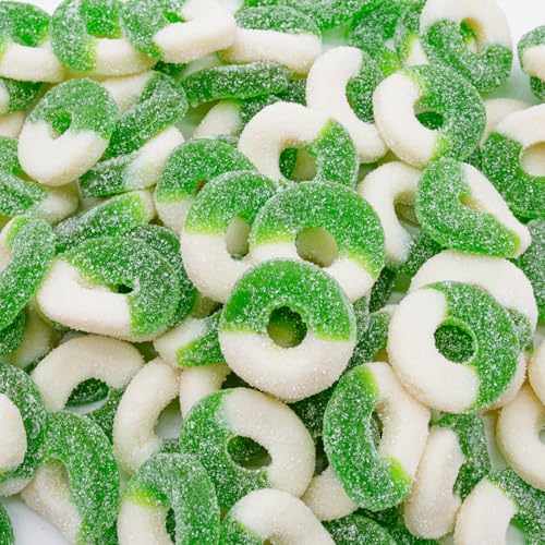 Gummy Candy Bulk 1 lb APPLE Rings Gummies in Resealable Bag, Soft and Chewy, Light Sugar Coated, Gluten Free