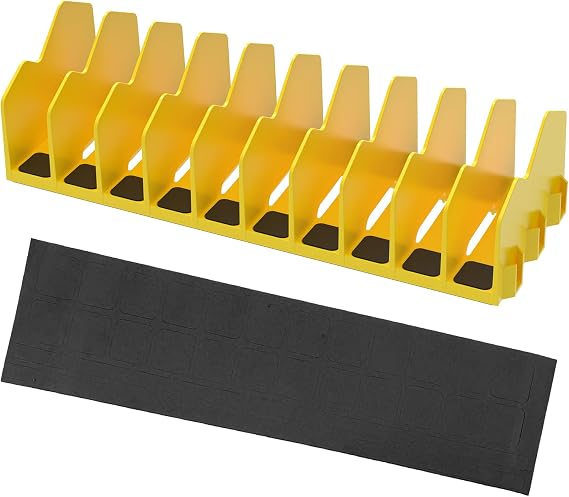 Tool Box Organizer, 10 Slots Plier Organizer Rack with Nonslip Rubber Base, Extendable Plier Holder and Cutter Storage Shelves, Tool Trays for 3" H Drawers, Toolbox Attachments (1Pcs-Yellow)