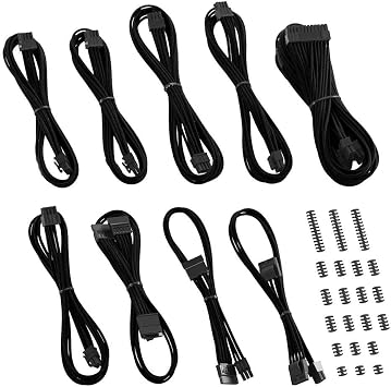 CableMod E-Series Classic ModMesh Sleeved Cable Kit for EVGA G/G+ / P/P+ / T Black