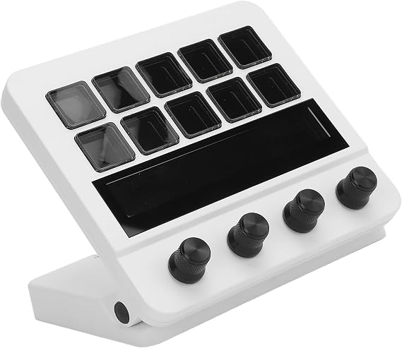 Stream Controller,Stream Control Deck with 10 LCD Macro Keys,Customizable LCD Buttons Studio Control Deck Keypad for PC Streaming,Compatible with OS X and PC
