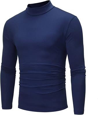 Muscularfit Mens Casual Sweaters Turtleneck Long Sleeve Knitted Big and Tall Cable Knit Fleece Pullover Shirts Warm Sweaters