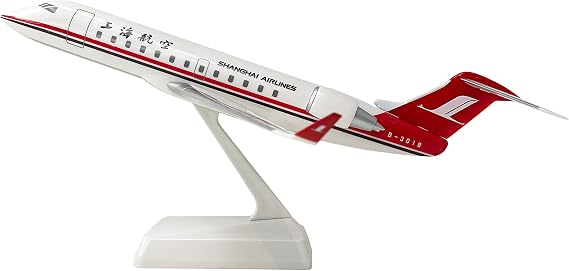 Shanghai Airlines CRJ200 Airplane Miniature Model Plastic Snap-Fit Scale 1:200 Part# ACA-20000C-001