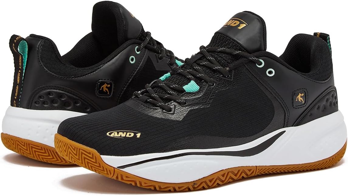 AND1 Revel Low Mens Basketball Shoes, Indoor or Outdoor Basketball Sneakers for Men, Street or Court, Sizes 7-16
