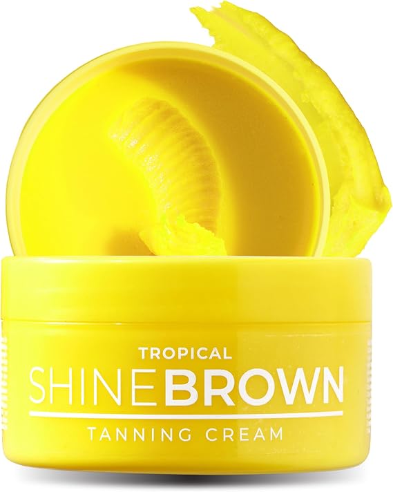 BYROKKO Shine Brown Tropical Tanning Accelerator (190 g), Super Active Sun Cream for Maximum Tanning with Quick Results, Ideal for Sun Beds and Sun