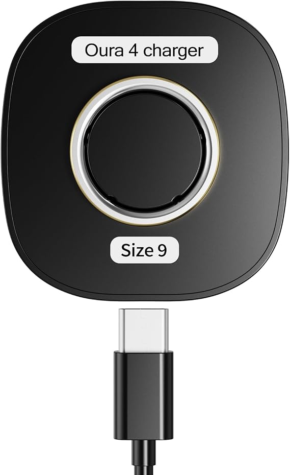 Compatible with Oura Ring4 Charger Fast Charging Dock with USB-C Cable for Smart Ring, Size 9