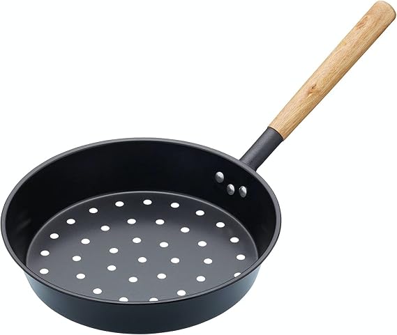 KitchenCraft Carbon Steel Chestnut Roasting Pan, 27 cm (1.5"), Black