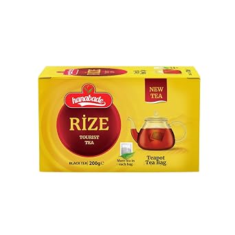 Hanabade Rize Tourist Black Tea Large Teapot Tea Bags, Rich Bright Red Brew, Turkish Black Tea from Rize, 40 Count 200g (7.05 oz)